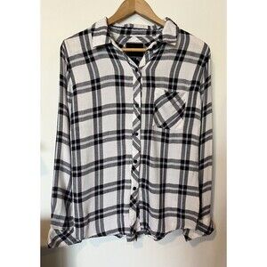 Rails White Black Red Plaid Button Up Flannel Shirt Size Small